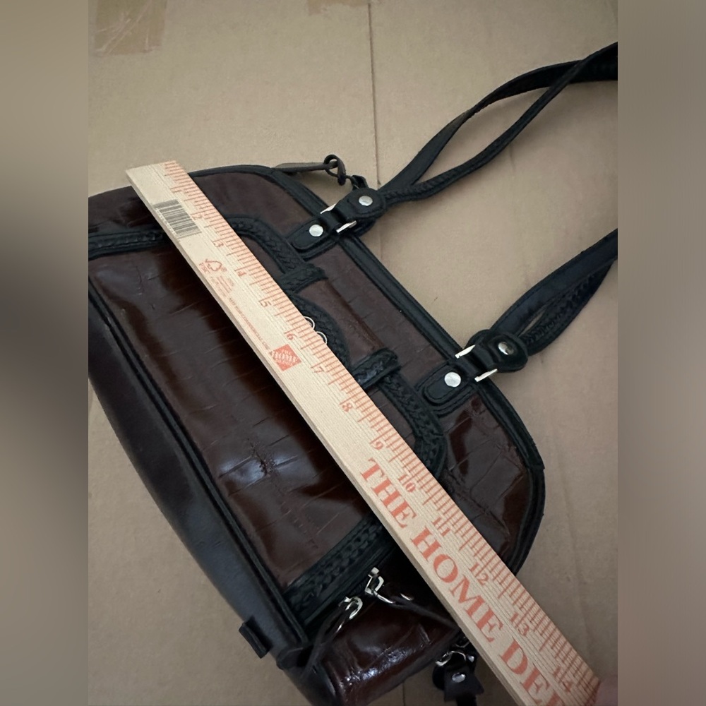 M.C. Brown Croc Inspired Handbag - Picture 13 of 14